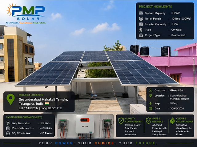 5 kW home system near Mahakali Temple, Secunderabad