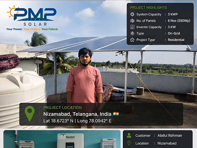3 kW rooftop system, Nizamabad